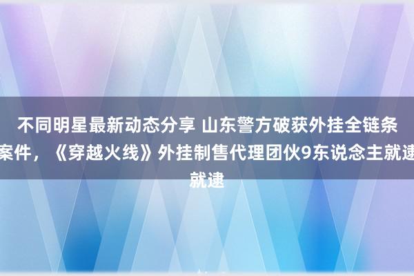 不同明星最新动态分享 山东警方破获外挂全链条案件，《穿越火线》外挂制售代理团伙9东说念主就逮