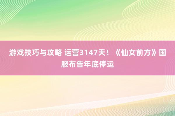 游戏技巧与攻略 运营3147天！《仙女前方》国服布告年底停运