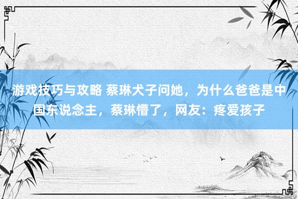 游戏技巧与攻略 蔡琳犬子问她，为什么爸爸是中国东说念主，蔡琳懵了，网友：疼爱孩子