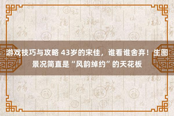 游戏技巧与攻略 43岁的宋佳，谁看谁舍弃！生图景况简直是“风韵绰约”的天花板