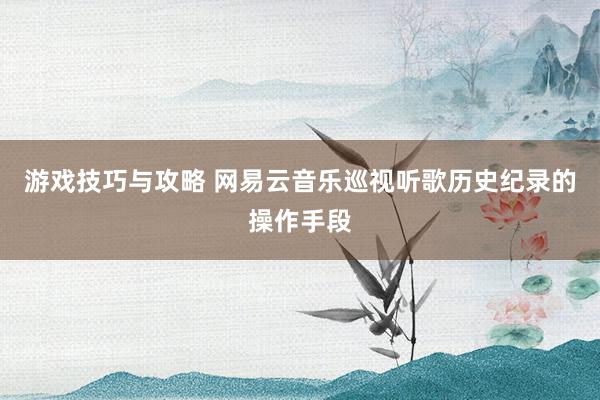 游戏技巧与攻略 网易云音乐巡视听歌历史纪录的操作手段