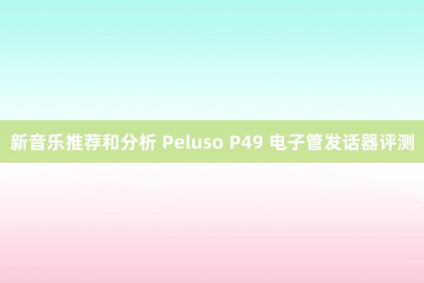 新音乐推荐和分析 Peluso P49 电子管发话器评测