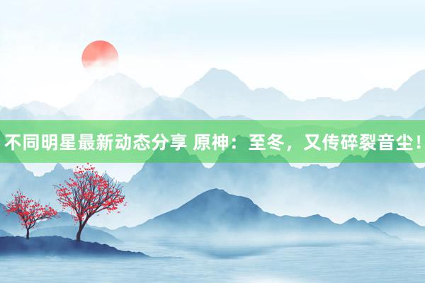 不同明星最新动态分享 原神：至冬，又传碎裂音尘！