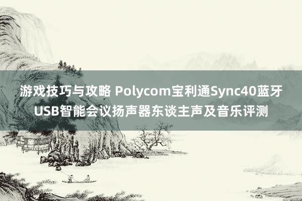 游戏技巧与攻略 Polycom宝利通Sync40蓝牙USB智能会议扬声器东谈主声及音乐评测