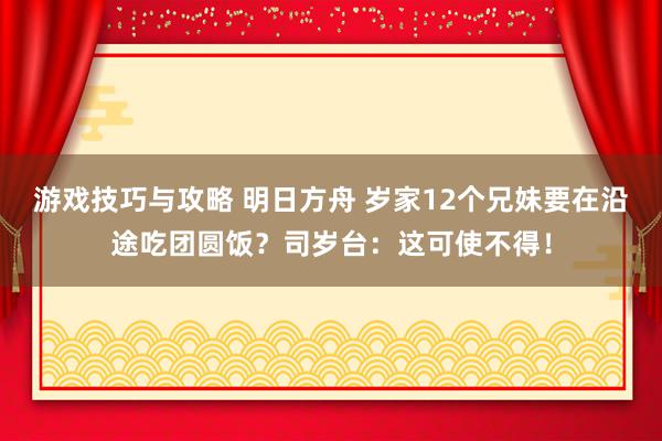 游戏技巧与攻略 明日方舟 岁家12个兄妹要在沿途吃团圆饭？司岁台：这可使不得！