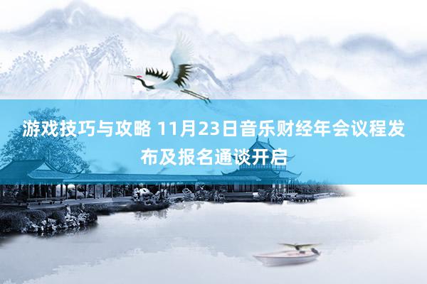 游戏技巧与攻略 11月23日音乐财经年会议程发布及报名通谈开启