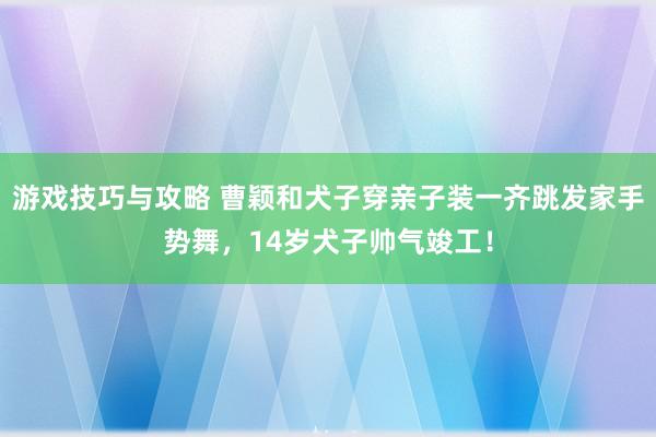 游戏技巧与攻略 曹颖和犬子穿亲子装一齐跳发家手势舞，14岁犬子帅气竣工！