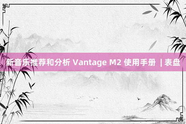 新音乐推荐和分析 Vantage M2 使用手册  | 表盘