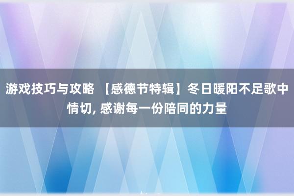 游戏技巧与攻略 【感德节特辑】冬日暖阳不足歌中情切, 感谢每一份陪同的力量