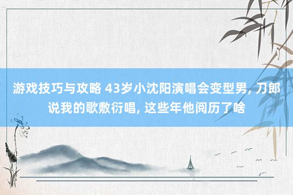 游戏技巧与攻略 43岁小沈阳演唱会变型男, 刀郎说我的歌敷衍唱, 这些年他阅历了啥