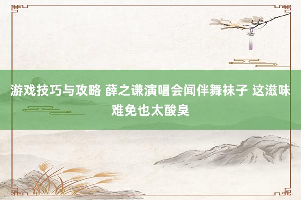 游戏技巧与攻略 薛之谦演唱会闻伴舞袜子 这滋味难免也太酸臭